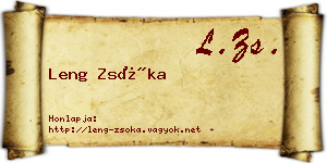 Leng Zsóka névjegykártya